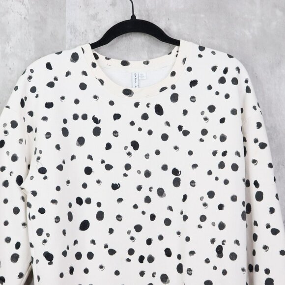 & Other Stories Crewneck Sweatshirt Womens Size‎ 4 White Polka Dot Embroidered - Picture 2 of 7